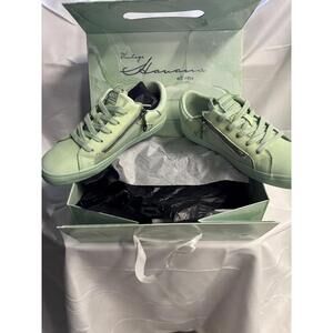 Vintage Havana Light Green Star Detail Sneakers